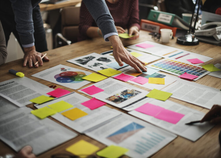 Business people are brainstorming